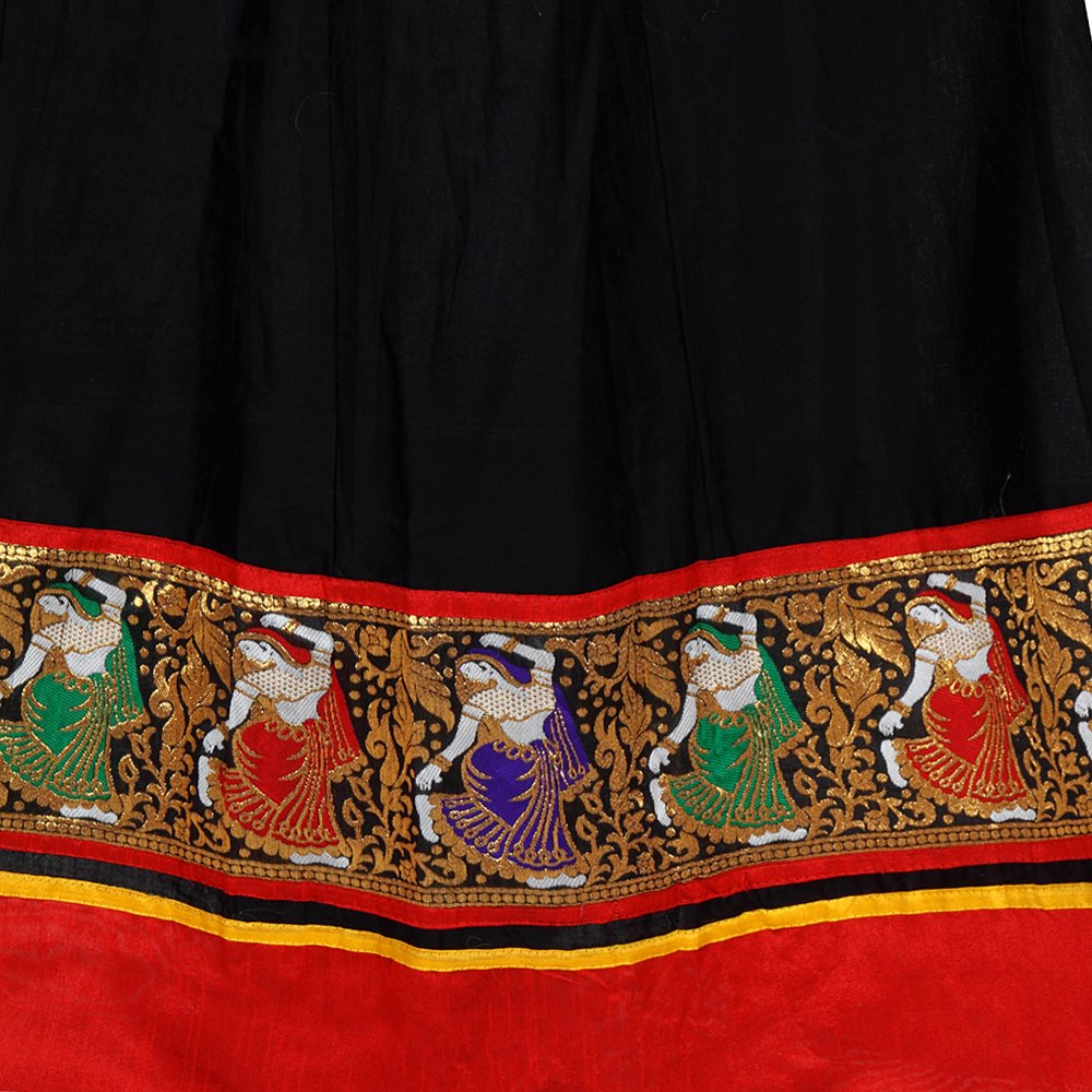 roshniiks women jaipuri skirt multiple borders&hellip;