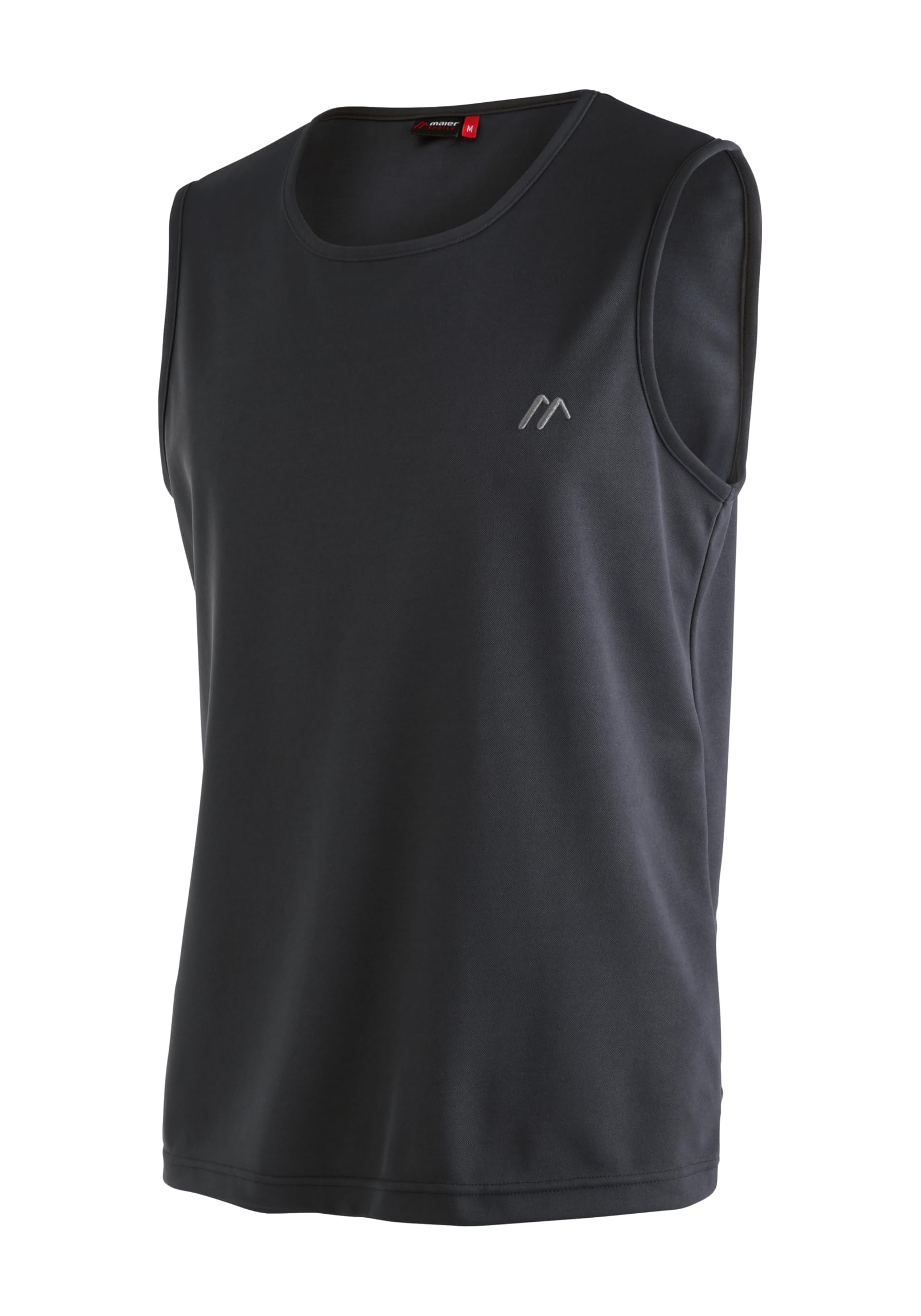 maier sports Peter, Sleeveless Men's T-Shirt, Outdoor Shirt with Round Neck for Hiking and Leisure, Dryprotec Technology, Breathable, NFC chip for Easy Recycling Black