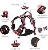 HEELE Dog Harness Small No-Pull Reflective Checkered Red Size S view 3