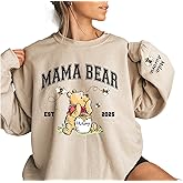 Custom Mama Bear Sweatshirt With Kids Name On Sleeve, Gift for Mom Sand