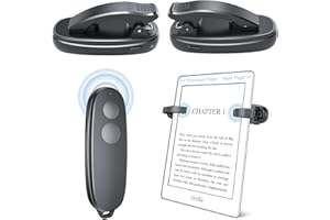 PPTSLID [2 Clips] RF Remote Control Page Turner for Kindle Paperwhite Controller Clicker for Kindle Oasis Kobo eReaders iPad Android Tablets Reading Novels, Reading Accessories for Kindle, Two-Clip Version