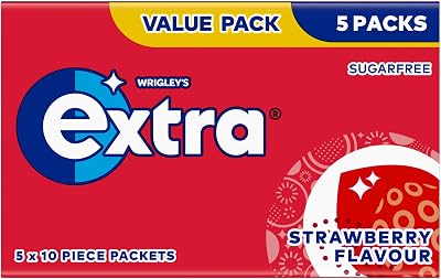 Wrigley's Extra Strawberry Sugar Free Chewing Gum 50 Pieces Pack