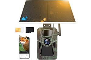 FKPCAM Solar 4G Cellular Trail Camera – 4K Ultra HD, 48MP, Built-in 7500mAh Battery, Auto Nationwide Connection, Night Vision, Hunting Game Cam for Wildlife, Security & Surveillance