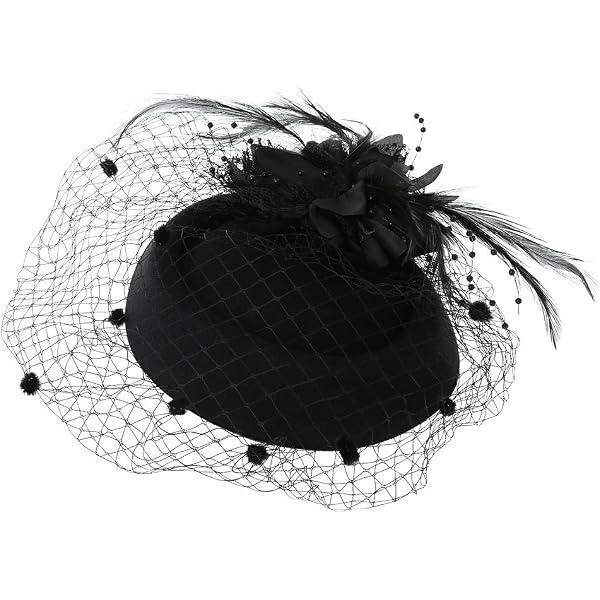 Amazon.com: COLLBATH Black Woolen Hat Veil for Women Elegant  display picture 1