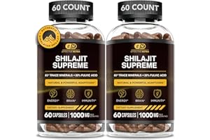 EFFECTIVE NUTRA Pure Shilajit Capsules for Men & Women - Pure Himalayan Shilajit for Men & Women - High in Trace Minerals & Fulvic Acid - 10000mg of Authentic Shilajit Extract per Serving (120 Count)