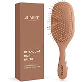 AIMIKE Detangler Brush for Fine Thin Hair, Wet Dry Paddle Hair Brush, Mocha | Pain-Free Detangling Brush with Ultra-Soft FlexGlide Bristles, Effortlessly Remove Knots, Reduce Hair Breakage, For Women