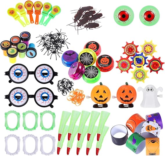 TOYMYTOY Halloween Novelties Toys Assortment Halloween Party Favors Halloween Treat Prizes Trick