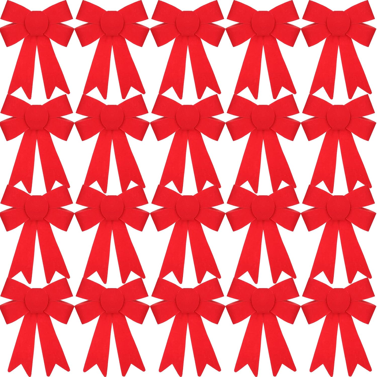 Bows & Ribbons - 50 Pieces Christmas Red Bow PVC Xmas Large Bows for Wreaths Hanging Velvet Bows Christmas Holiday Bows for Garland Tree Topper Door Outdoor Indoor Decoration