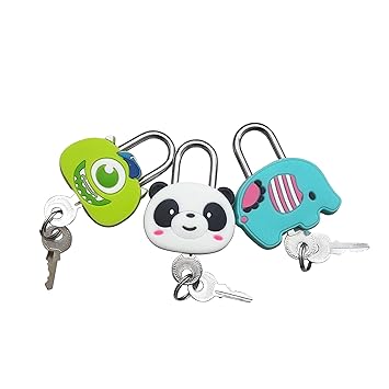 Right Products Trendy Mini Cute Creative Cartoon Animal Silicone Metal Small Lock for Keys Diary Drawer Padlock for Bags Key Holder