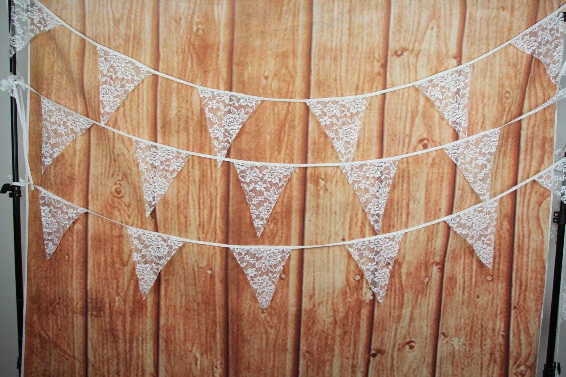 G2PLUS White Lace Bunting - 10M Wedding Bunting - 36PCS Fabric Lace Decoration - Image 4