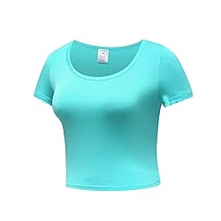 OThread & Co. Women's Basic Crop Tops Stretchy