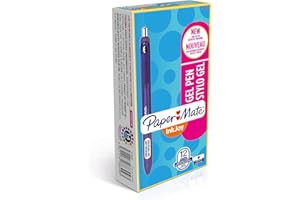 Paper Mate InkJoy Gel Pen, Medium Point - Purple, Box of 12