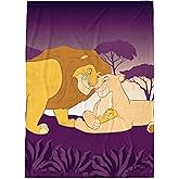 Jay Franco Kids Plush Throw Blanket – Soft & Comfy 50x70 Inches Throw for Couch or Bed – Cozy Home Décor for Living Room & Bedroom, Purple - Lion King