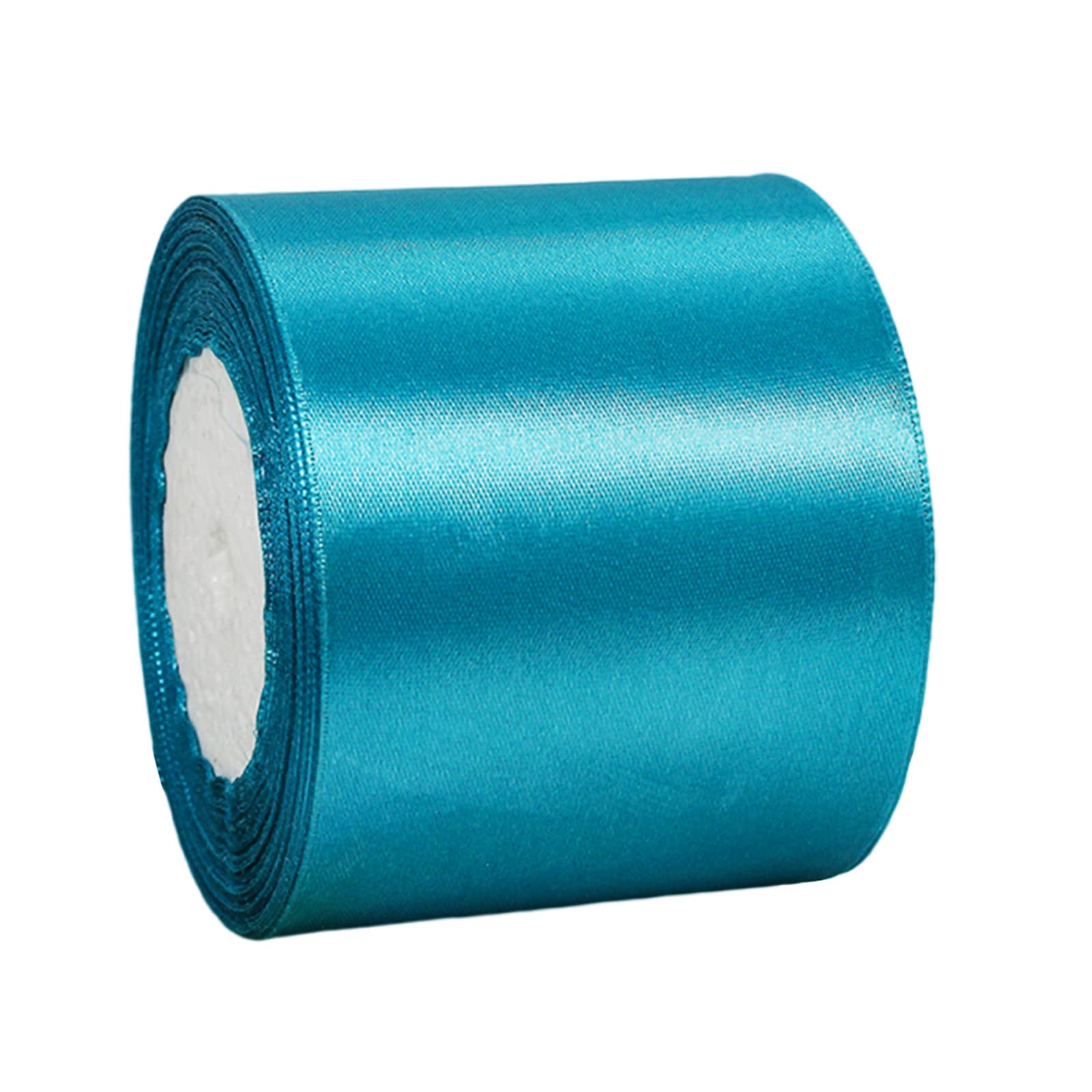 75mm Wide Thick Peacock Blue Ribbon for Gift Wrapping,22m 3Inch Large Fabric Satin Ribbon Blue Bow for Gift Wrapping,Ribbons for Crafting,Bouquets,Wedding,Car,Presents,Cake,Christmas Decorations