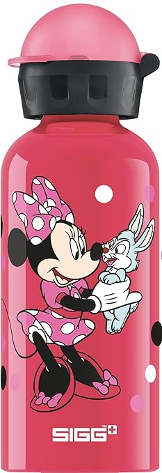 SIGG Minnie Mouse, Kinder Trinkflasche, 0.4 L, Auslaufsicher, BPA Frei, Aluminium, Rosa