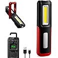 SHINROW Rechargeable LED Work Light with Magnetic Base Portable Task Inspection Trouble Lights Lamp is Small and Reliable and Super Bright, for Tool Gifts for Men(Red)