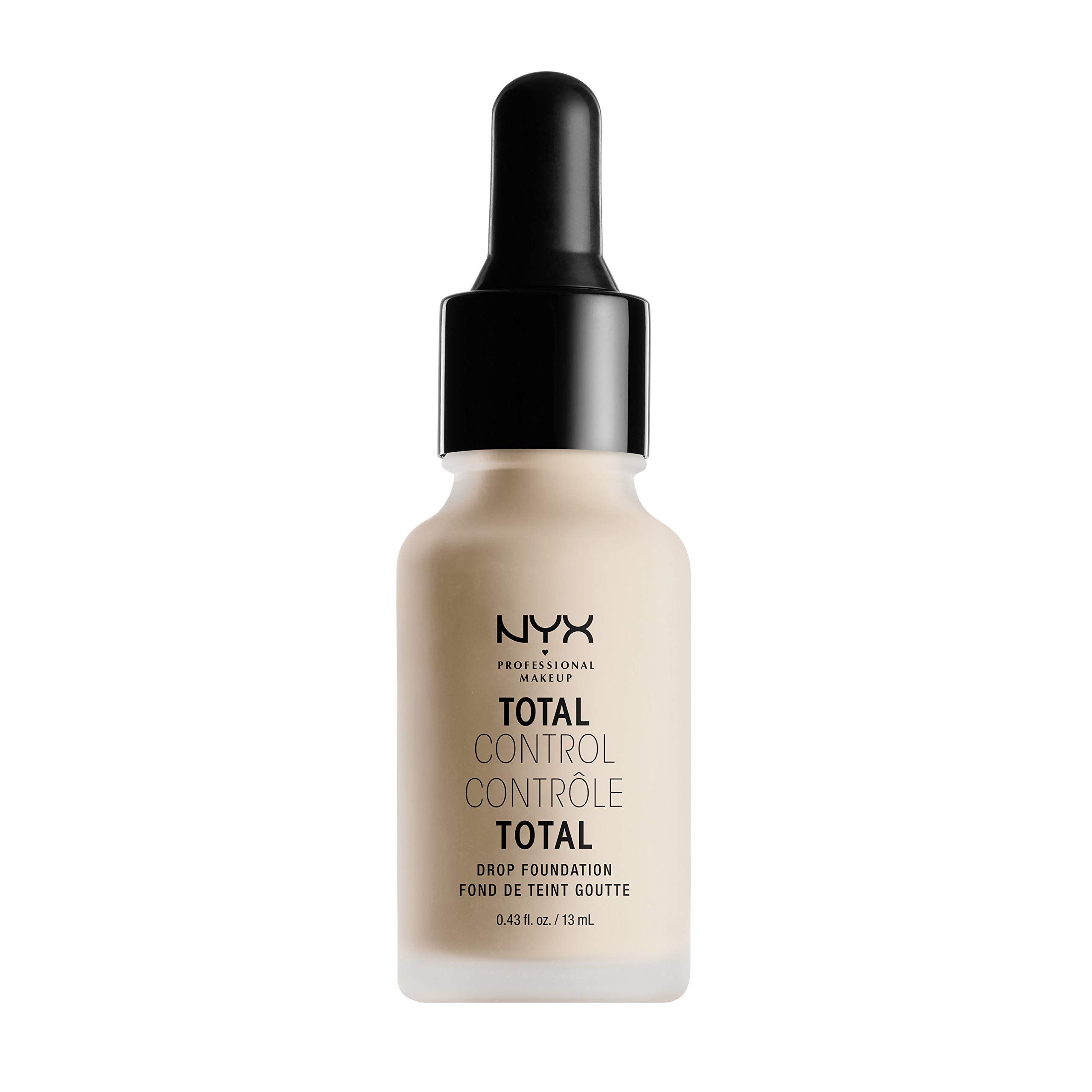 NYX Professional Makeup Total Control Drop Foundation, Precise Dosage, Buildable Coverage, Long Lasting, Vegan Formula, Matte Finish, Shade: Porcelain