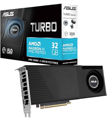 Amazon.com: XFX AMD Radeon AI Pro R9700 32GB GDDR6 4xDP, AMD RDNA
