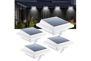 UniqueFire Solar Lights Outdoor, 40 LEDs, Motion Sensor, Wall Mount, White, Cool White, 4 Pack