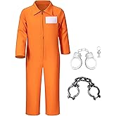 Yoroka Orange Prison Jumpsuit Kids Prison Uniform with Chain Props and Handcuff