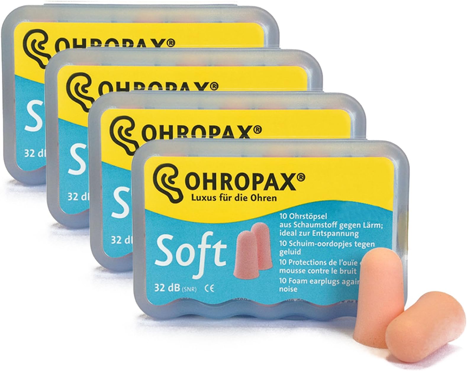 Ohropax Earplugs Soft (4 Packs (20 Pairs))