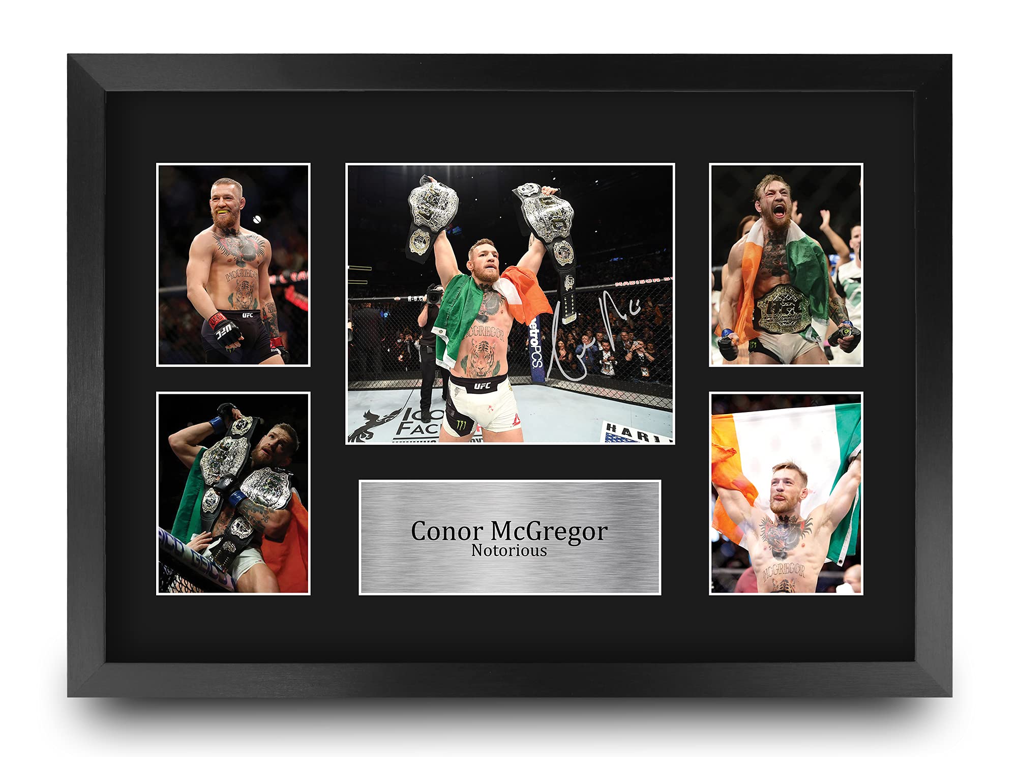 HWC Trading FR A3 Conor McGregor Ultimate Fighting Champion Notorious Gifts Printed Signed Autograph Picture for UFC Memorabilia Fans - A3 Framed