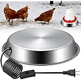 12 Inch Chicken Water Heater Base, 5 Gallons Poultry Drinker Heater Base with Thermostat and Power Cord, Automatic Electric P