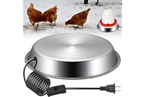 GSBOMZAP 12 Inch Chicken Water Heater Base, 5 Gallons Poultry Drinker Heater Base with Thermostat and Power Cord, Automatic Electric Poultry Winter Deicer Heated Base for Plastic/Metal Chicken Waterer
