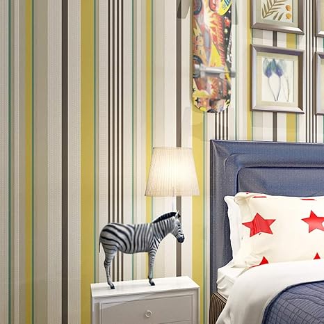 Amazon Co Jp 新しい家 子供部屋の壁紙 ストライプの家庭用リビングルームの寝室の装飾的な壁紙衣料品店ホテルの壁紙 背景の壁の装飾 Color B ホーム キッチン