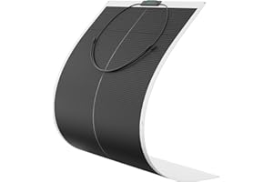 FivstaSola 180 Watt Flexible Solar Panel,with mounting Holes 12 Volt Monocrystalline Semi-Flexible Solar Panels Bendable Mono Off-Grid Charger for Marine, RV, Cabin, Van, Car and Uneven Surfaces