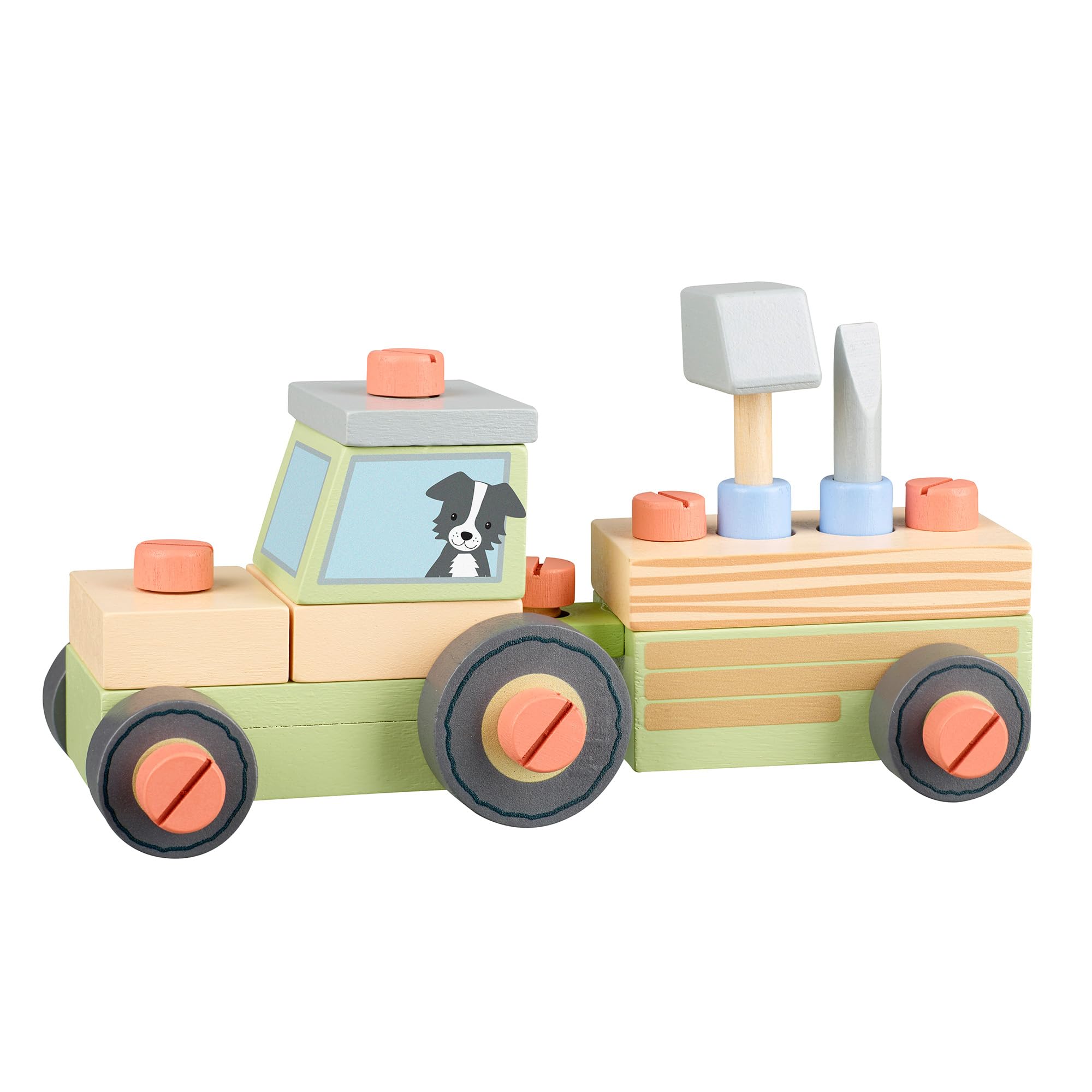 Build a Tractor Wooden Toy - Kids Tractor, Building Farm Toy Car - Tractor Toy With Tools For 36+ Months, 3 and 4 Years Old Boys and Girls, Early Development & Activity Toys by Orange Tree Toys
