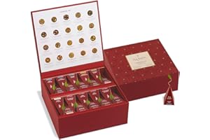 Tea Forte Warming Joy Holiday Assorted Premium Tea Chest Gift Sampler, 40 Count, 2 of each Variety Blend Individually Wrapped Handcrafted Pyramid Infuser Bags
