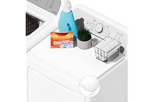 SEIRI 1pcs Washer and Dryer Covers for The Top, 26" x 18" Silicone Dryer Top Protector Mat Non-Slip Waterproof Washing Machine Cover Protector Top Load for Laundry & Kitchen (White)