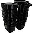 Black Rectangular Bucket 5.3-Gallon Bucket with Black Snap-on Lid, 8 Pack