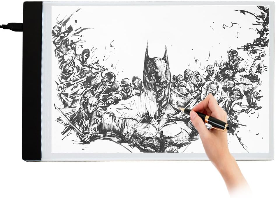 A4 Light Box Tracing Pad Ultra-Thin LED Display Drawing Board Stencil Artist Art Tracing Tatto Table 33.8 x 23.8cm