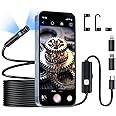 TLMUSE Borescope, Endoscope Camera with Light- 1920P HD Inspection Camera with Light, Dual Lens with 8+1 Adjustable LED Lights, IP67 Waterproof for Android, iPhone, iPad