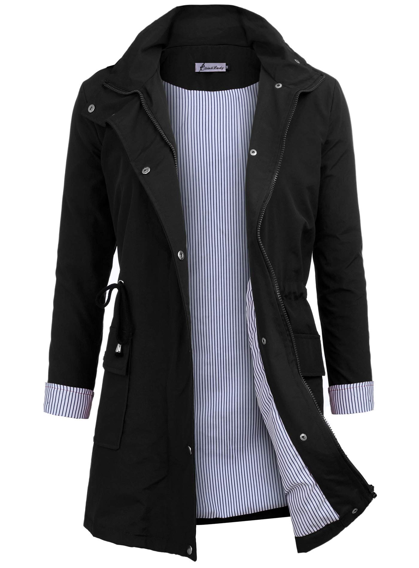 Twinklady Rain Jacket Women Windbreaker Striped Climbing Raincoats