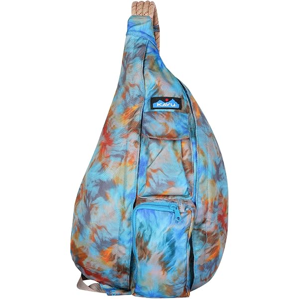 thumbnail image 2 of KAVU Original Rope Sack Sling Backpack - Topo Smash Pattern, 10L Capacity, Adjustable Rope Strap 2 of 12