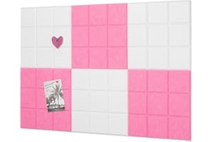 AIBOVI Customizable Felt Bulletin Board Wall Tiles for Home Decor – 6-Pack 11.8"x11.8" Reusable Panels with Creative Color Options, Wall Organization & Noise-Reducing Design (Style1)