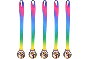 OSOLADY 5pcs Volleyball Award Medals: Sports Metal Awards with Neck Ribbons Participation Trophies for Kids Sports Competitio