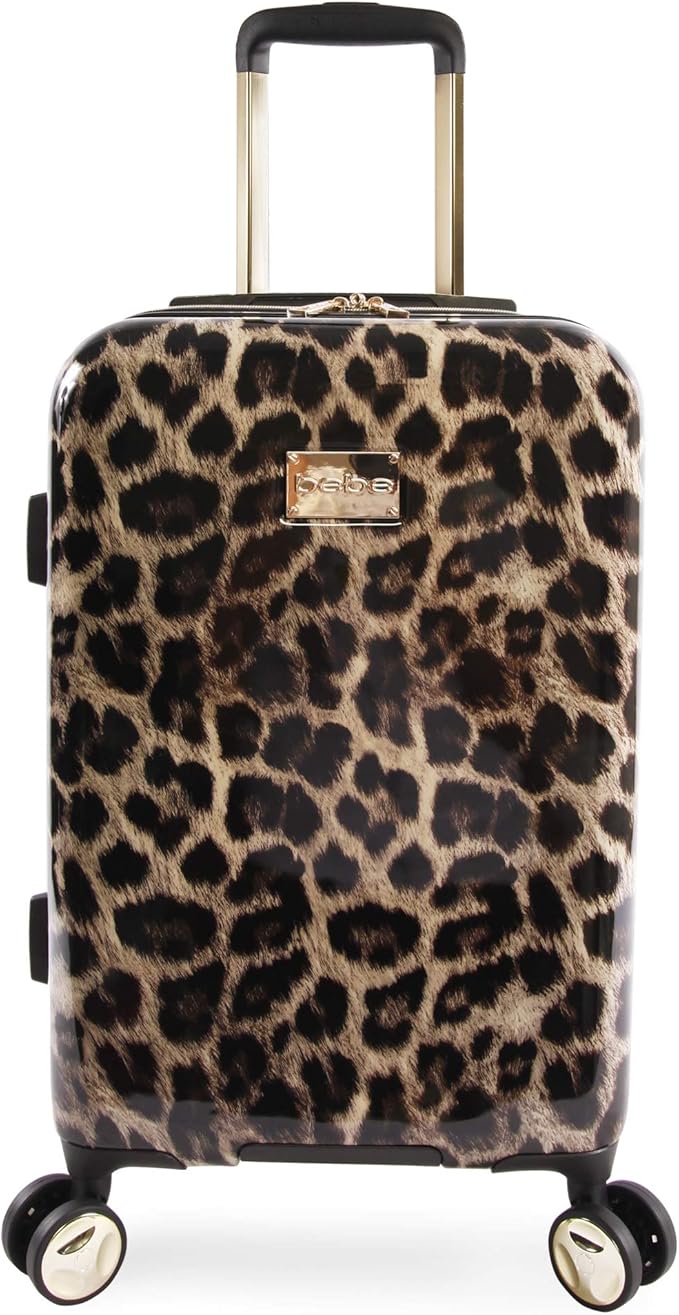 BEBE Women's Adriana 21" Hardside Carryon Spinner Luggage, Leopard Review