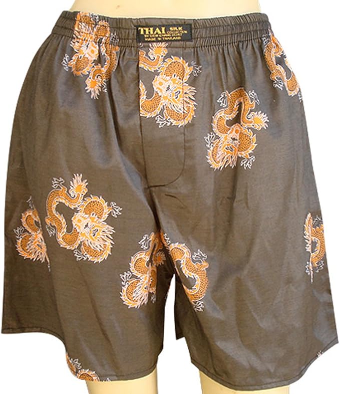 MEN’S LIGHT THAI SILK BOXER SHORTS UNDERWEAR at Amazon Men’s Clothing store
