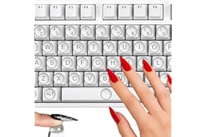 Lanpul Clear Raised Keyboard Stickers, Acrylic Keyboard Bubbles for Long Nails with Silicone Sticky Pads, Keyboard Cover for 