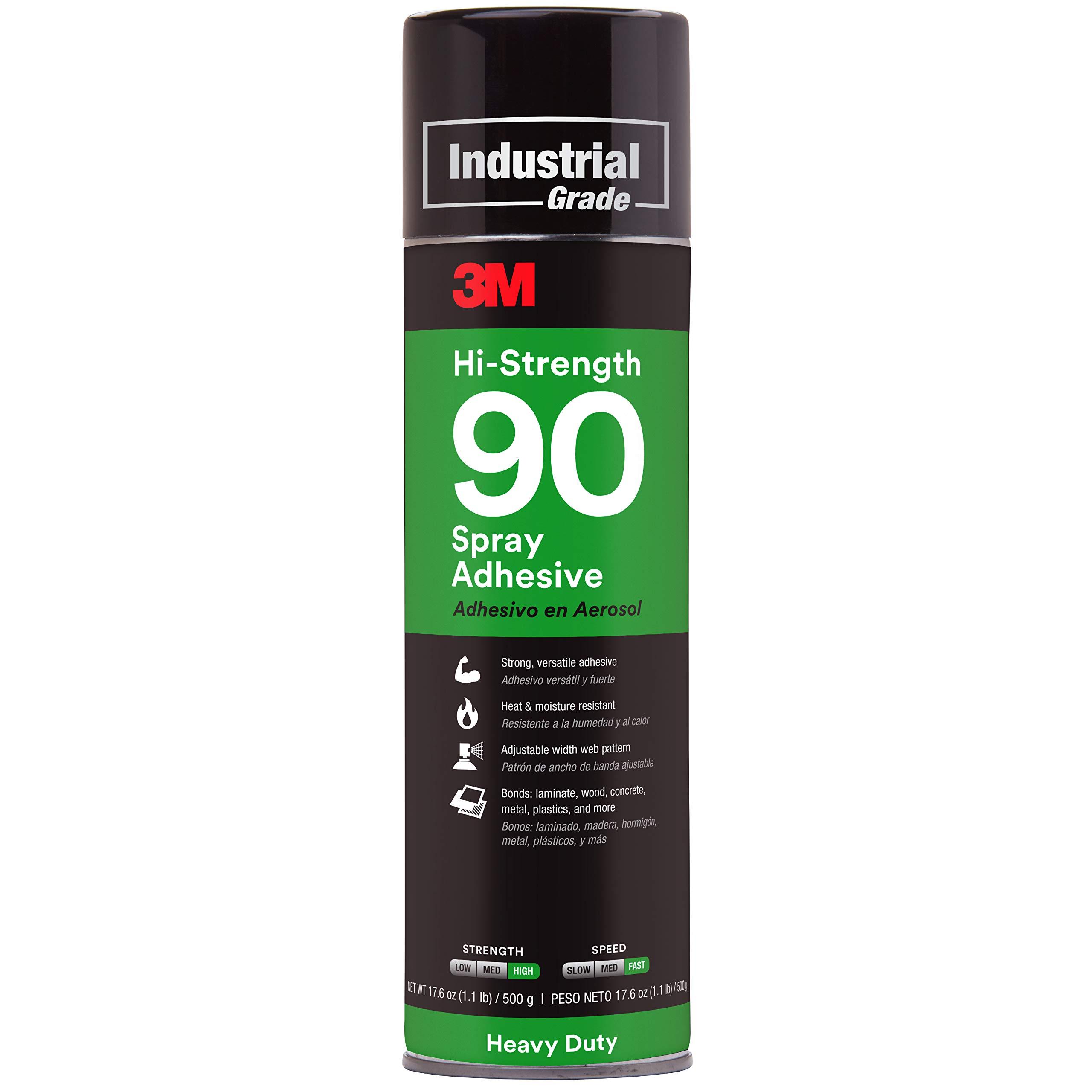 3M HiStrength 90 Spray Adhesive, Permanent, Bonds Laminate, Wood