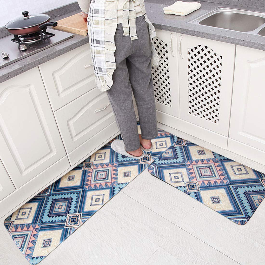 2 Piezas Alfombra Cocina Antideslizante Absorbent Lavable 40 * 60 + 40