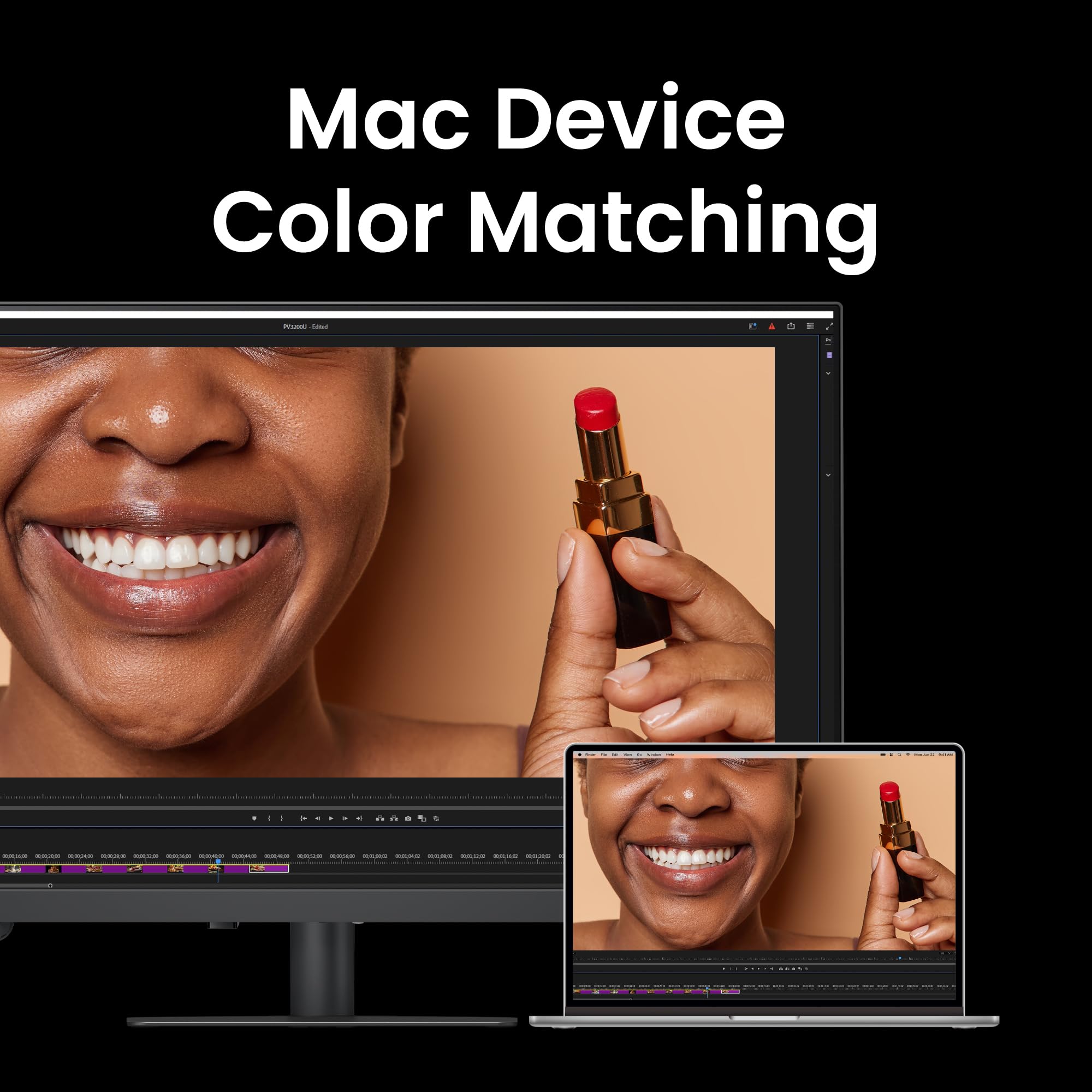 BenQ PV3200U 32" 4K Monitor für Videobearbeitung, 95% DCI-P3, 100% Rec.709/sRGB, 2.1-Kanal-Lautsprecher, 65W USB-C, Mac-kompatibel, werkseitig kalibriert, Software-Kalibrierung, ergonomischer Standfuß 5