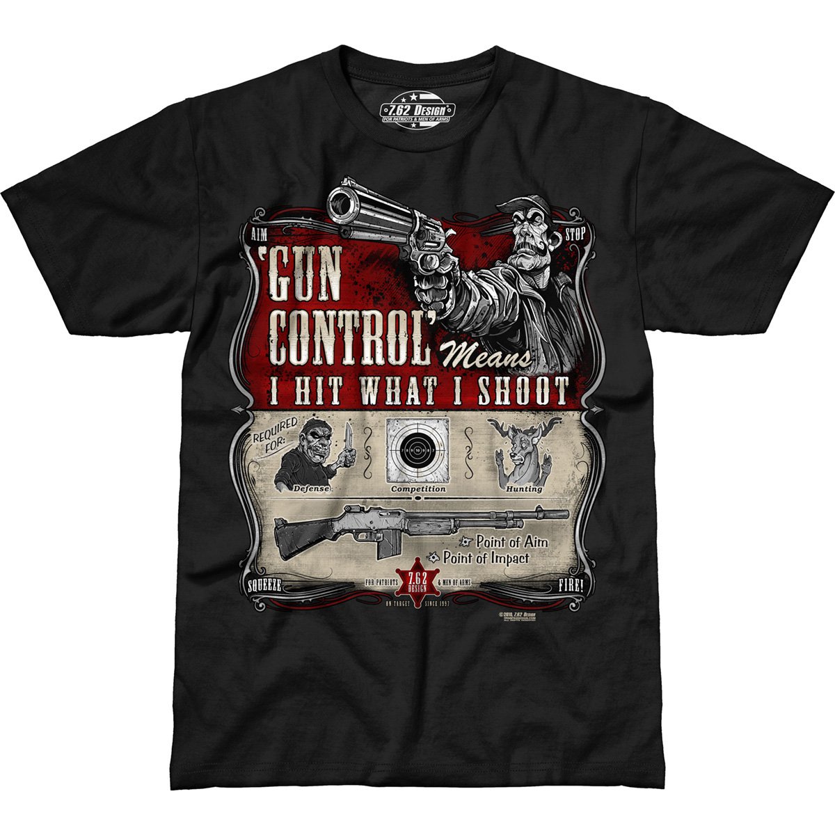 7 62 Design Gun Control Premium T Shirt 2357 Jznovelty