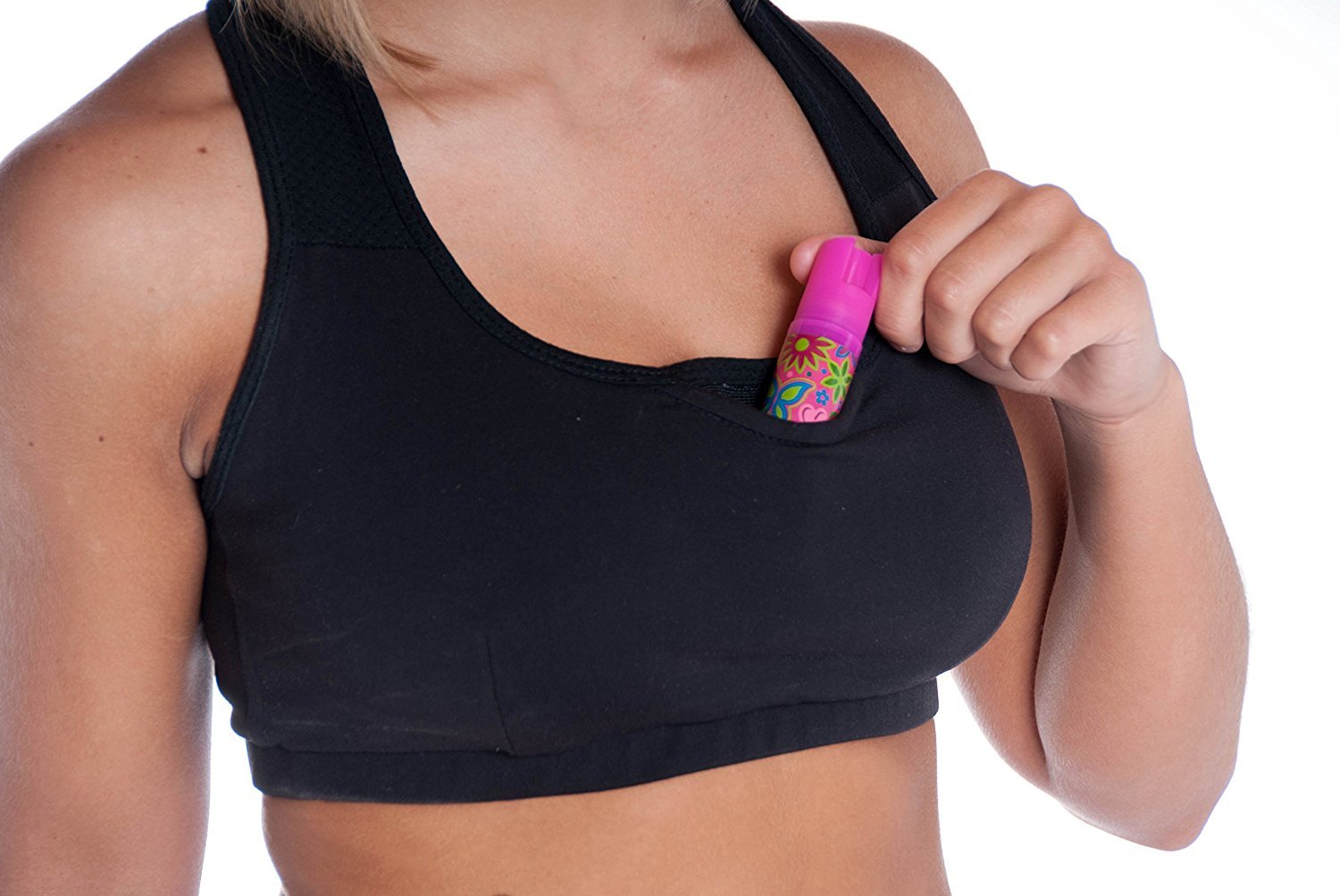 Booby Trap Bra Just In Case Sports Bra with Hidden Pocket for Pepper Spray (purchase with or without