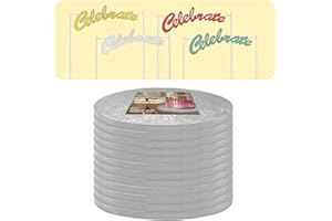 GoldenBakeryFamily 10 Inch Cake Drums,Silver Cake Boards 10 Inch Round(12-Pack),1/2 Inch Thick Cake Boards with Banner Cake Topper,Sturdy,Greaseproof for Birthday Wedding Multi-Tiered Party Cake