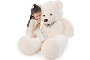 Poutmac Big Teddy Bear 4Ft Giant White Soft Stuffed Animals Cute Plush Toy for Girlfriend Women Kids for Valentine's Christmas Birthday